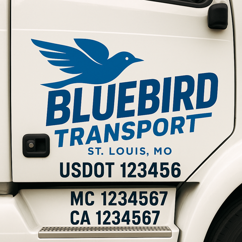Truck Door Decal Lettering Sticker Signs | Add Your Info - Create Your Own Semi-Truck Door Signs
