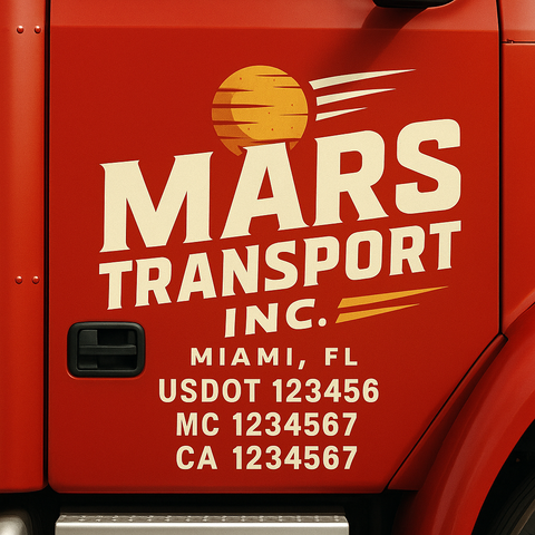 Truck Door Decal Lettering Sticker Signs | Add Your Info - Create Your Own Semi-Truck Door Signs