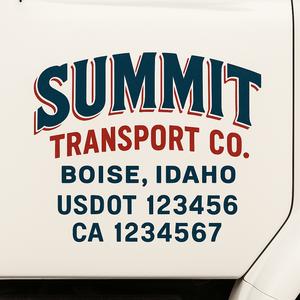 Truck Door Decal Lettering Sticker Signs | Add Your Info - Create Your Own Semi-Truck Door Signs