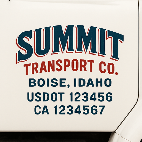 Truck Door Decal Lettering Sticker Signs | Add Your Info - Create Your Own Semi-Truck Door Signs