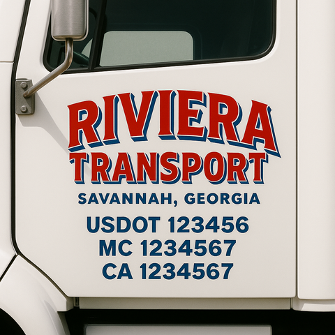 Truck Door Decal Lettering Sticker Signs | Add Your Info - Create Your Own Semi-Truck Door Signs