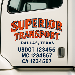Truck Door Decal Lettering Sticker Signs | Add Your Info - Create Your Own Semi-Truck Door Signs