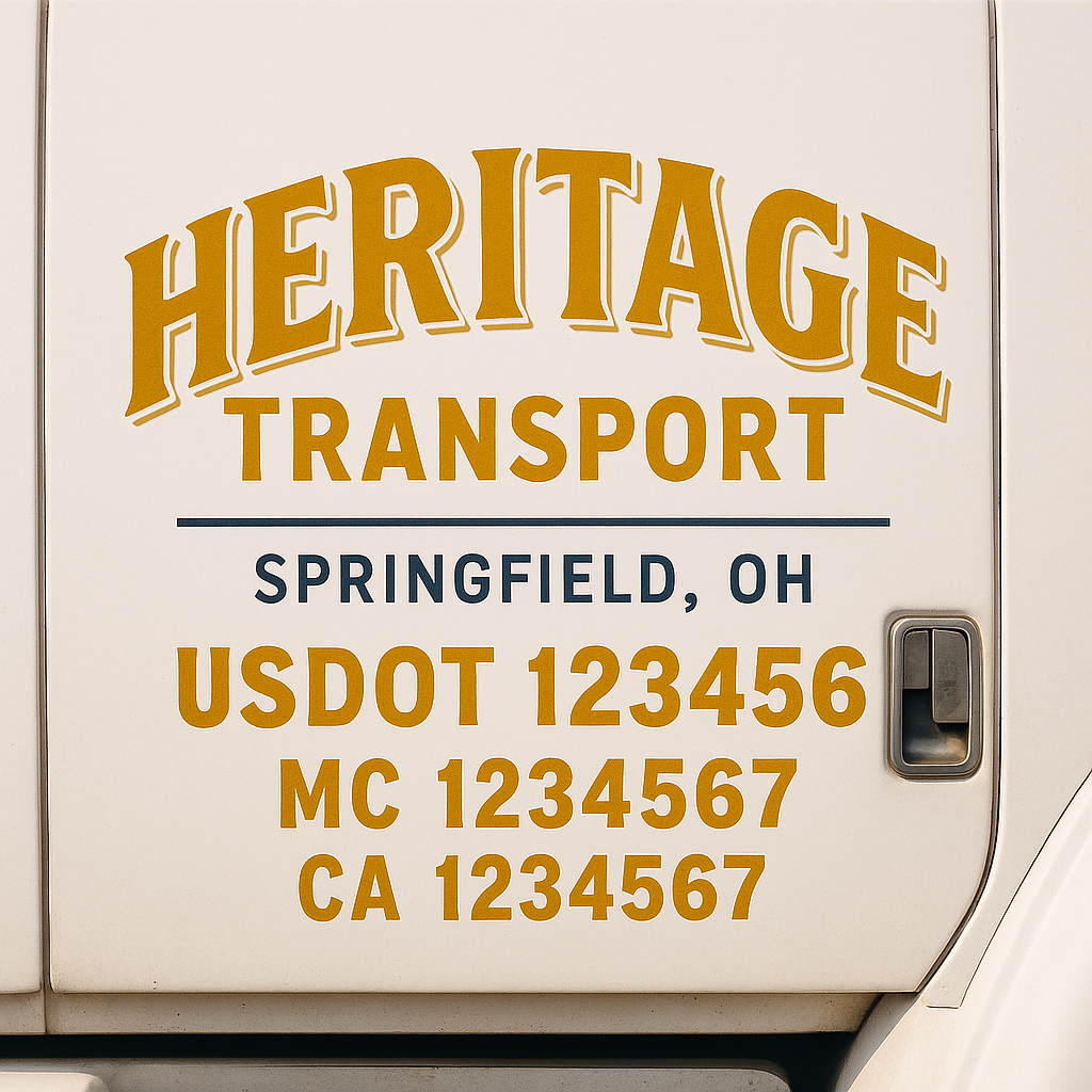 Truck Door Decal Lettering Sticker Signs | Add Your Info - Create Your Own Semi-Truck Door Signs