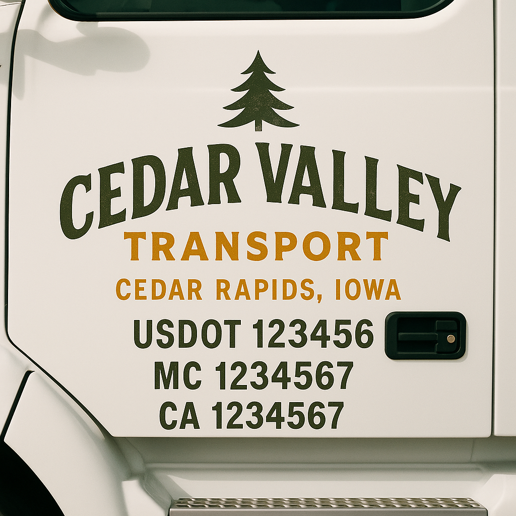 Truck Door Decal Lettering Sticker Signs | Add Your Info - Create Your Own Semi-Truck Door Signs