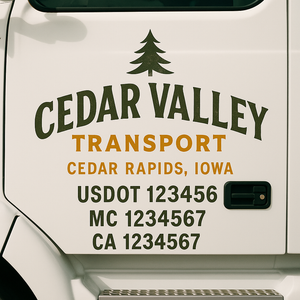 Truck Door Decal Lettering Sticker Signs | Add Your Info - Create Your Own Semi-Truck Door Signs