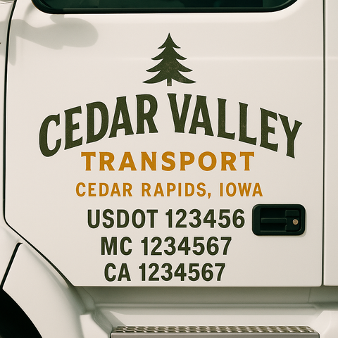 Truck Door Decal Lettering Sticker Signs | Add Your Info - Create Your Own Semi-Truck Door Signs