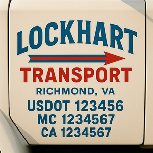 Truck Door Decal Lettering Sticker Signs | Add Your Info - Create Your Own Semi-Truck Door Signs