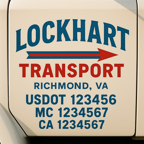 Truck Door Decal Lettering Sticker Signs | Add Your Info - Create Your Own Semi-Truck Door Signs