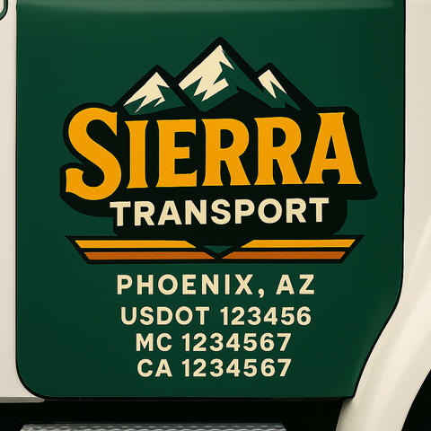 Truck Door Decal Lettering Sticker Signs | Add Your Info - Create Your Own Semi-Truck Door Signs