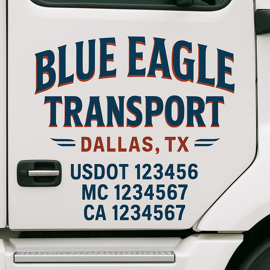 Truck Door Decal Lettering Sticker Signs | Add Your Info - Create Your Own Semi-Truck Door Signs