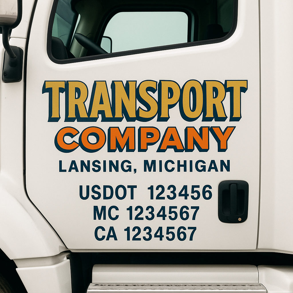 Truck Door Decal Lettering Sticker Signs | Add Your Info - Create Your Own Semi-Truck Door Signs