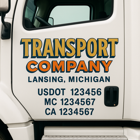 Truck Door Decal Lettering Sticker Signs | Add Your Info - Create Your Own Semi-Truck Door Signs