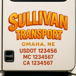 Truck Door Decal Lettering Sticker Signs | Add Your Info - Create Your Own Semi-Truck Door Signs