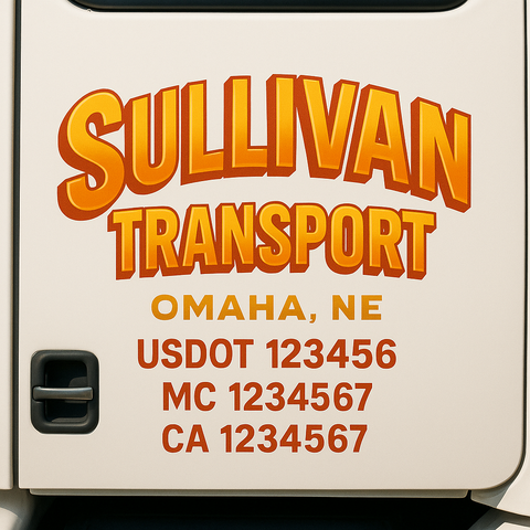 Truck Door Decal Lettering Sticker Signs | Add Your Info - Create Your Own Semi-Truck Door Signs
