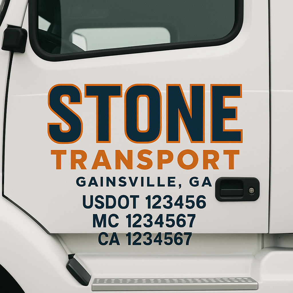 Truck Door Decal Lettering Sticker Signs | Add Your Info - Create Your Own Semi-Truck Door Signs