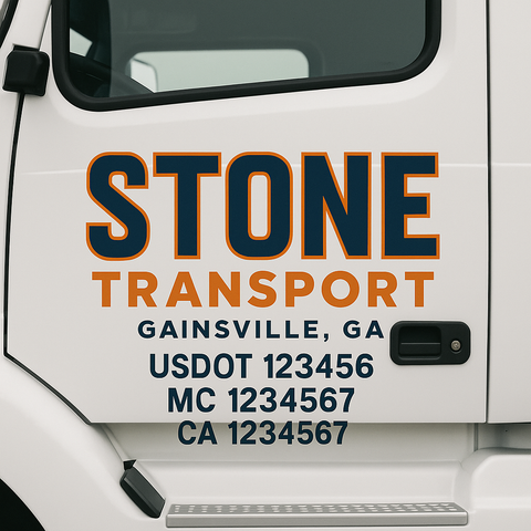 Truck Door Decal Lettering Sticker Signs | Add Your Info - Create Your Own Semi-Truck Door Signs
