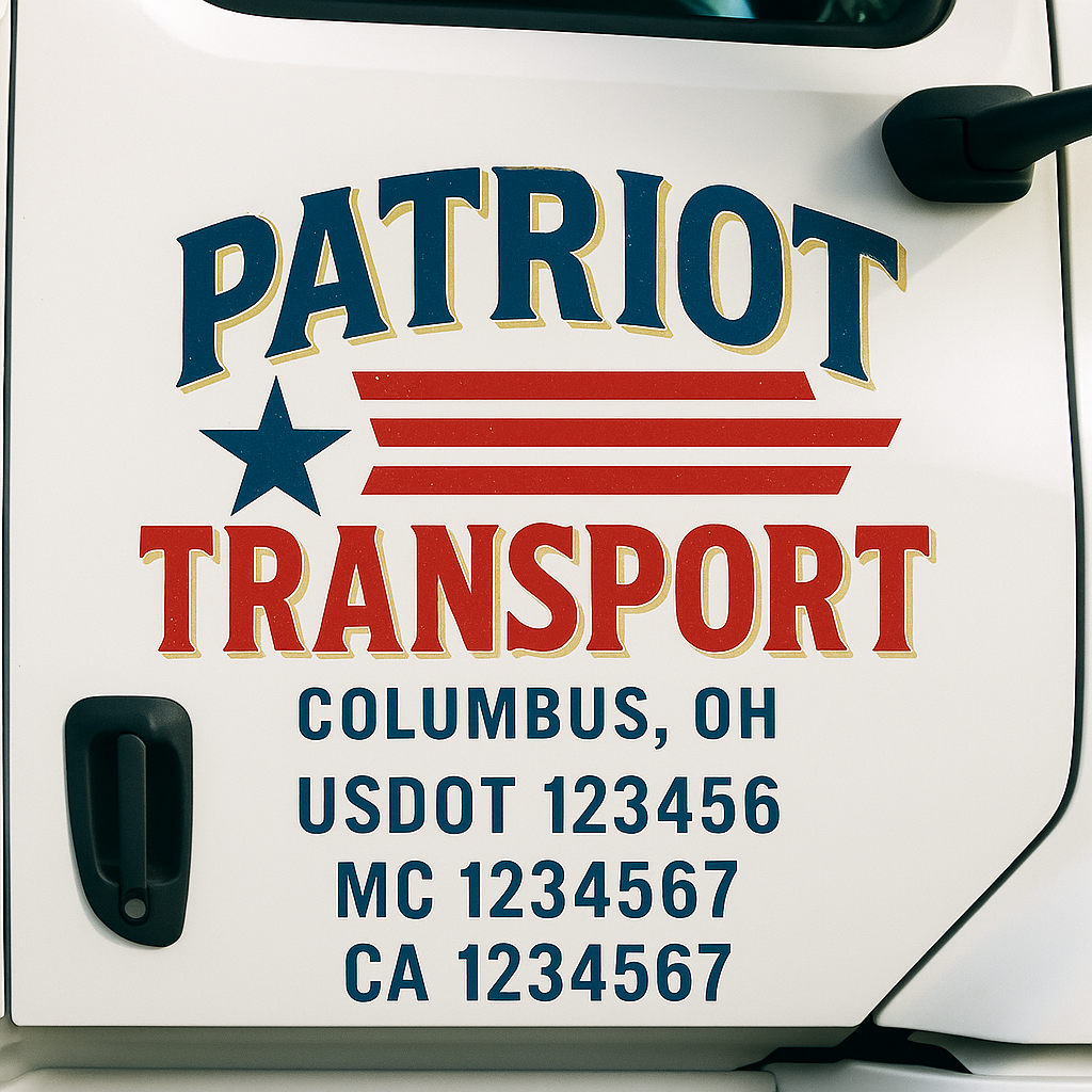 Truck Door Decal Lettering Sticker Signs | Add Your Info - Create Your Own Semi-Truck Door Signs