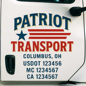 Truck Door Decal Lettering Sticker Signs | Add Your Info - Create Your Own Semi-Truck Door Signs