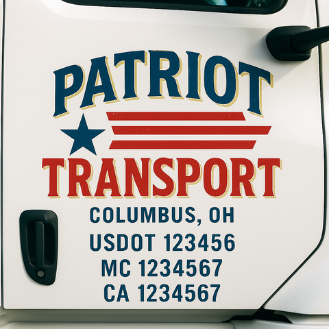 Truck Door Decal Lettering Sticker Signs | Add Your Info - Create Your Own Semi-Truck Door Signs