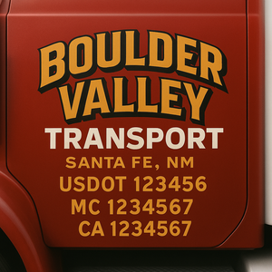 Truck Door Decal Lettering Sticker Signs | Add Your Info - Create Your Own Semi-Truck Door Signs