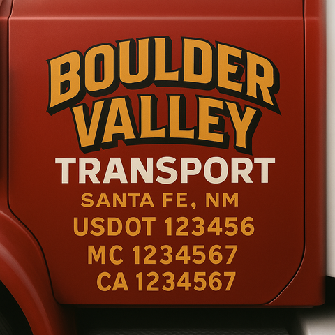 Truck Door Decal Lettering Sticker Signs | Add Your Info - Create Your Own Semi-Truck Door Signs