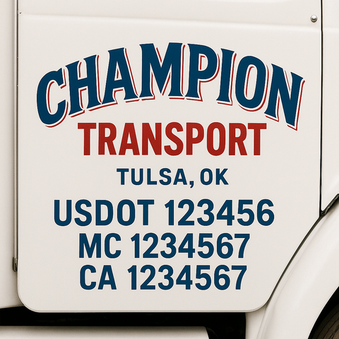 Truck Door Decal Lettering Sticker Signs | Add Your Info - Create Your Own Semi-Truck Door Signs
