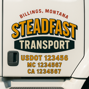 Truck Door Decal Lettering Sticker Signs | Add Your Info - Create Your Own Semi-Truck Door Signs
