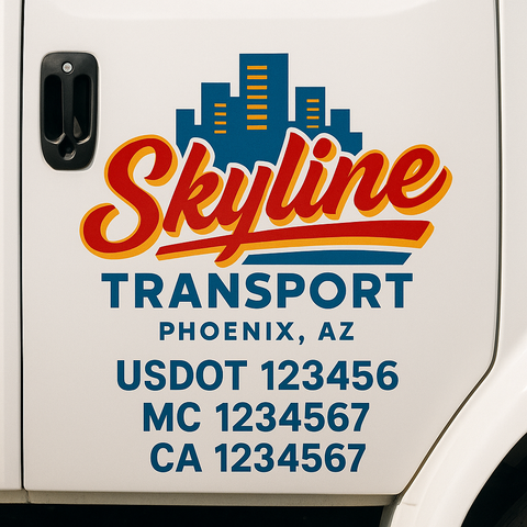 Truck Door Decal Lettering Sticker Signs | Add Your Info - Create Your Own Semi-Truck Door Signs