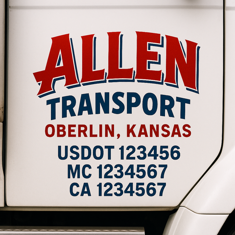 Truck Door Decal Lettering Sticker Signs | Add Your Info - Create Your Own Semi-Truck Door Signs