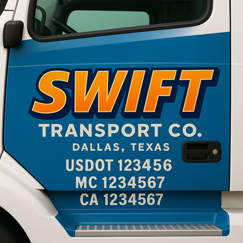 Truck Door Decal Lettering Sticker Signs | Add Your Info - Create Your Own Semi-Truck Door Signs