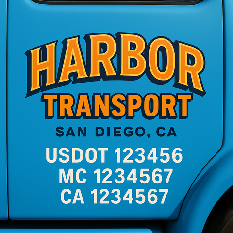 Truck Door Decal Lettering Sticker Signs | Add Your Info - Create Your Own Semi-Truck Door Signs