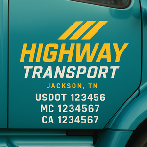 Truck Door Decal Lettering Sticker Signs | Add Your Info - Create Your Own Semi-Truck Door Signs