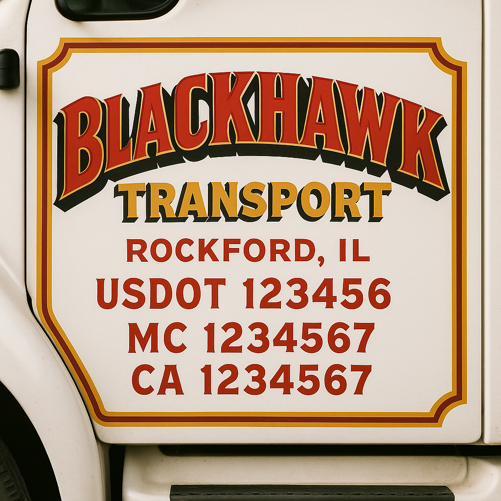 Truck Door Decal Lettering Sticker Signs | Add Your Info - Create Your Own Semi-Truck Door Signs