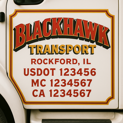 Truck Door Decal Lettering Sticker Signs | Add Your Info - Create Your Own Semi-Truck Door Signs