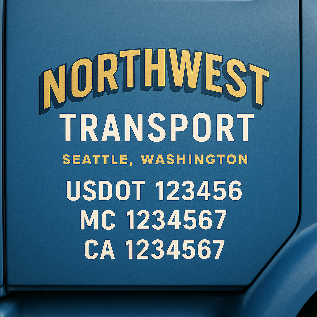 Truck Door Decal Lettering Sticker Signs | Add Your Info - Create Your Own Semi-Truck Door Signs