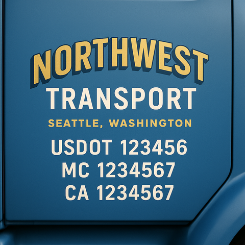 Truck Door Decal Lettering Sticker Signs | Add Your Info - Create Your Own Semi-Truck Door Signs