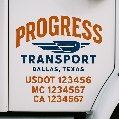 Truck Door Decal Lettering Sticker Signs | Add Your Info - Create Your Own Semi-Truck Door Signs