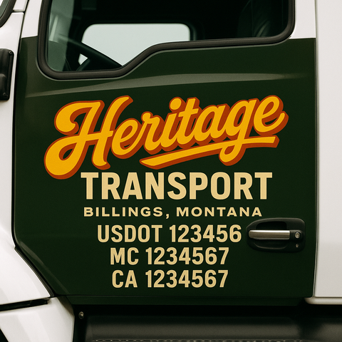 Truck Door Decal Lettering Sticker Signs | Add Your Info - Create Your Own Semi-Truck Door Signs
