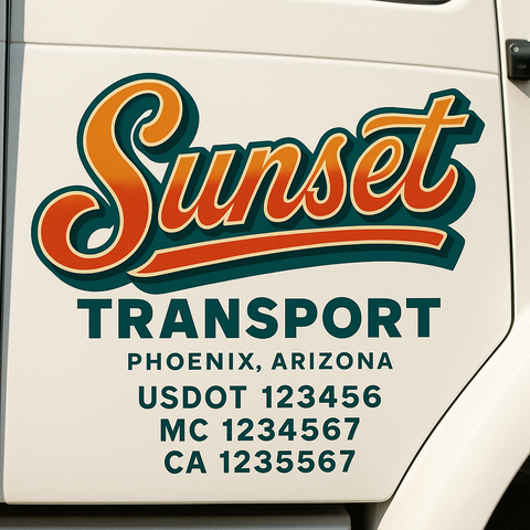 Truck Door Decal Lettering Sticker Signs | Add Your Info - Create Your Own Semi-Truck Door Signs