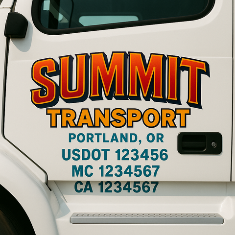 Truck Door Decal Lettering Sticker Signs | Add Your Info - Create Your Own Semi-Truck Door Signs