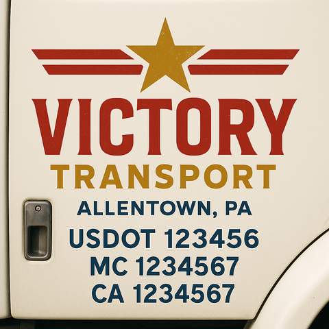 Truck Door Decal Lettering Sticker Signs | Add Your Info - Create Your Own Semi-Truck Door Signs