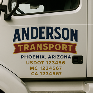 Truck Door Decal Lettering Sticker Signs | Add Your Info - Create Your Own Semi-Truck Door Signs