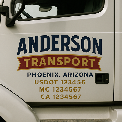 Truck Door Decal Lettering Sticker Signs | Add Your Info - Create Your Own Semi-Truck Door Signs