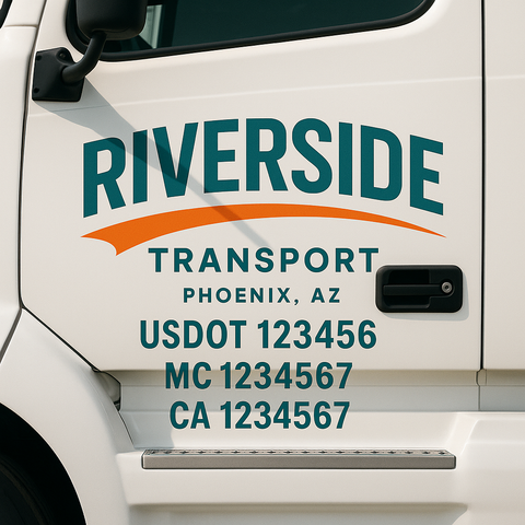 Truck Door Decal Lettering Sticker Signs | Add Your Info - Create Your Own Semi-Truck Door Signs