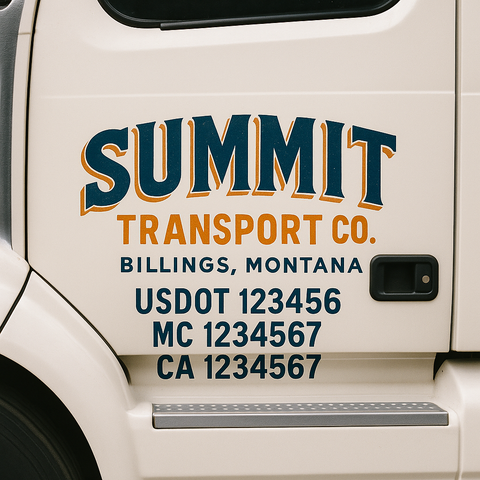 Truck Door Decal Lettering Sticker Signs | Add Your Info - Create Your Own Semi-Truck Door Signs