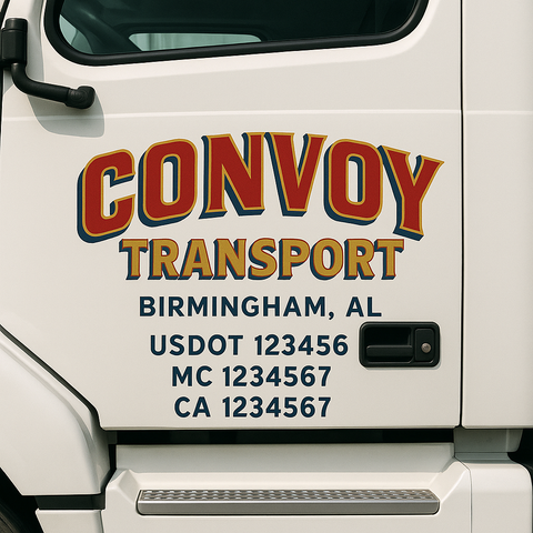 Truck Door Decal Lettering Sticker Signs | Add Your Info - Create Your Own Semi-Truck Door Signs