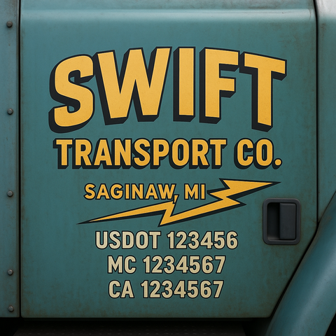 Truck Door Decal Lettering Sticker Signs | Add Your Info - Create Your Own Semi-Truck Door Signs