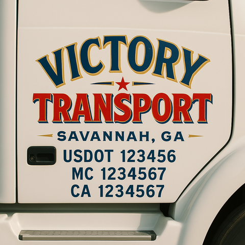 Truck Door Decal Lettering Sticker Signs | Add Your Info - Create Your Own Semi-Truck Door Signs