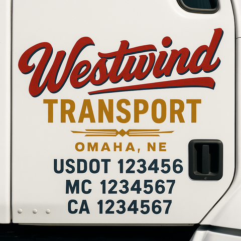 Truck Door Decal Lettering Sticker Signs | Add Your Info - Create Your Own Semi-Truck Door Signs