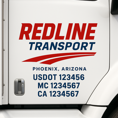 Truck Door Decal Lettering Sticker Signs | Add Your Info - Create Your Own Semi-Truck Door Signs